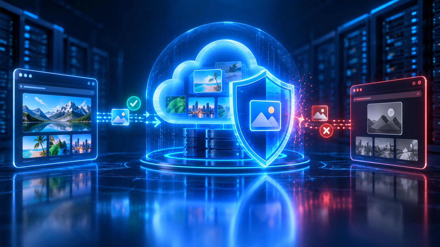 A protected image link blocking unauthorized external embedding