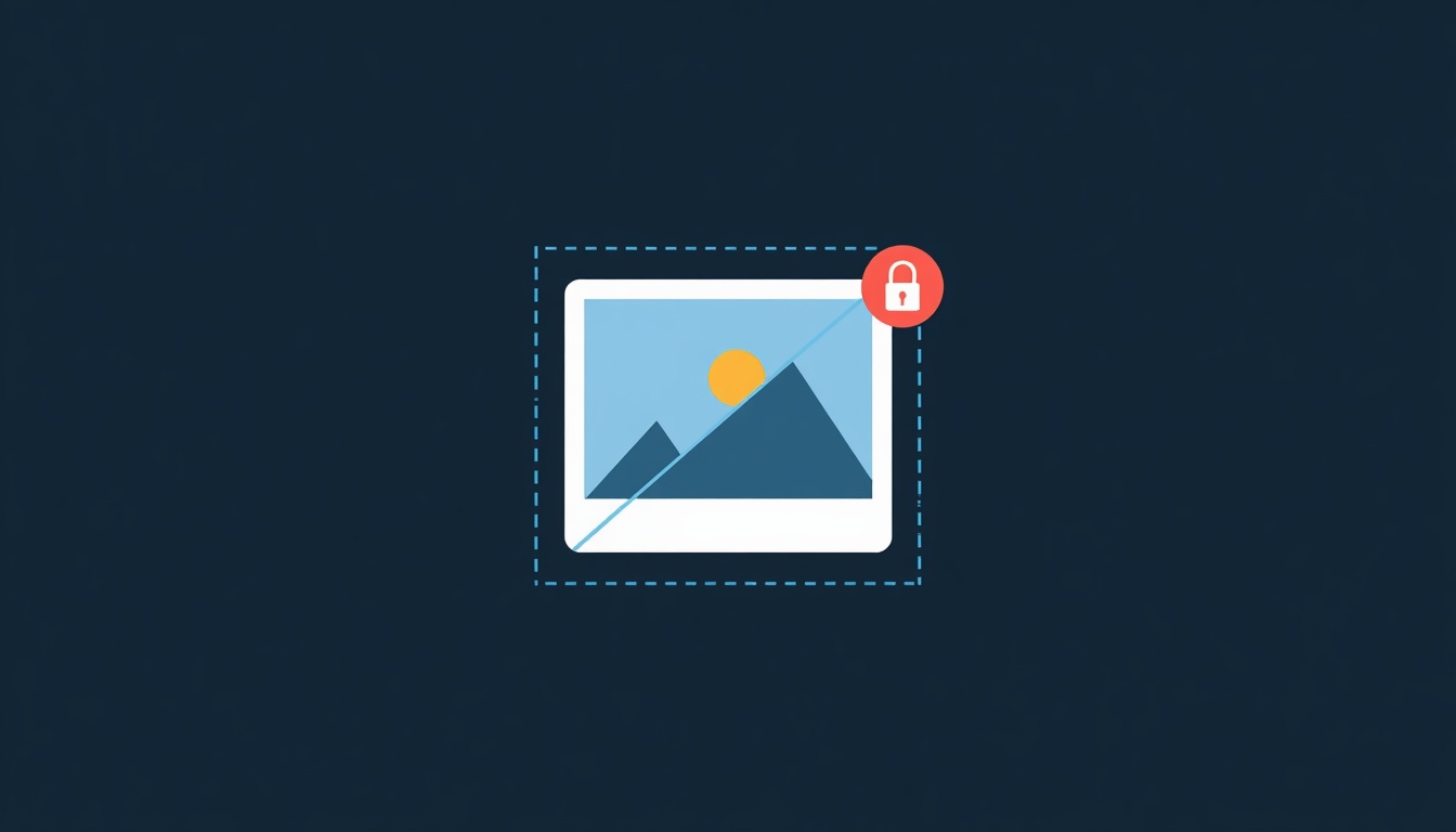 Watermarked image thumbnail with a copyright protection lock badge