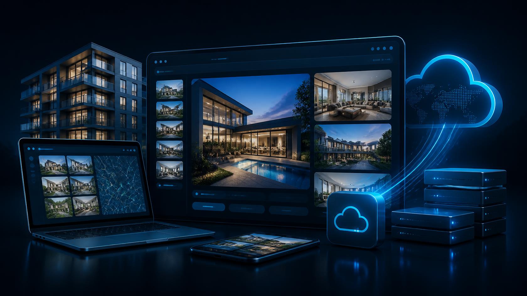 Property photo gallery with fast-loading external image hosting